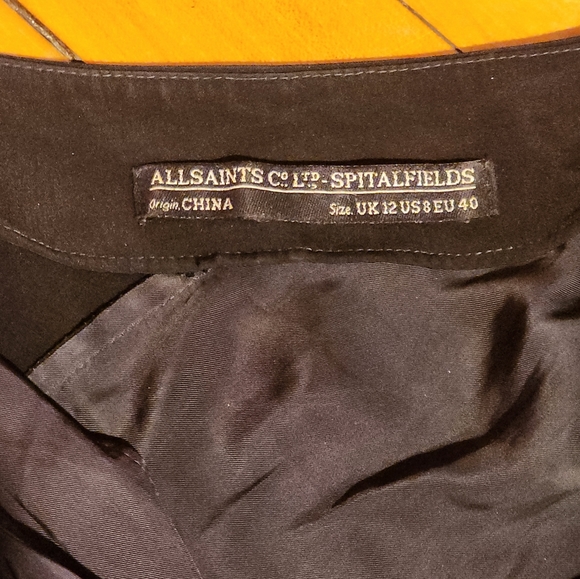 ALL SAINTS black gathered drapey dress - Picture 7 of 7